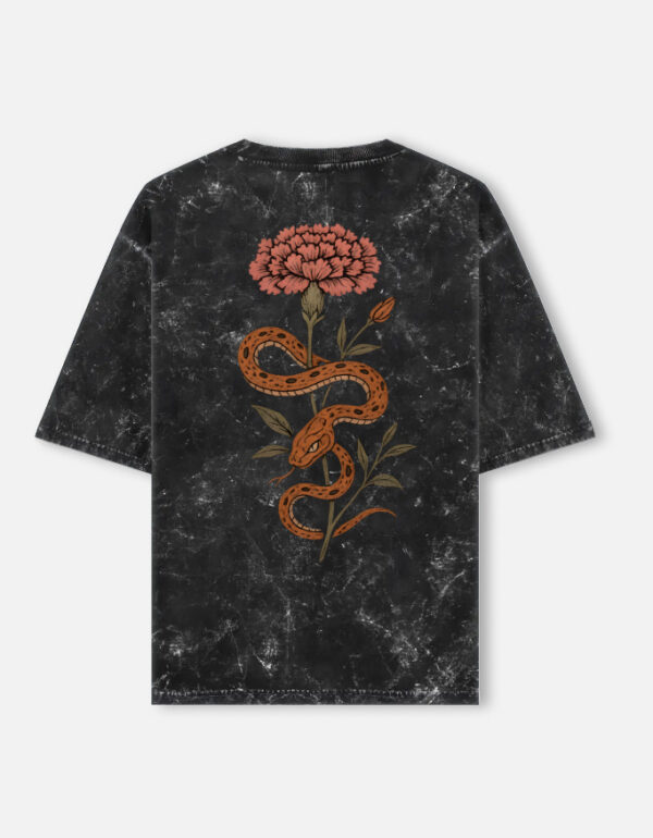 Devil’s Rose-Unisex Acid Washed O.Tee - Image 4