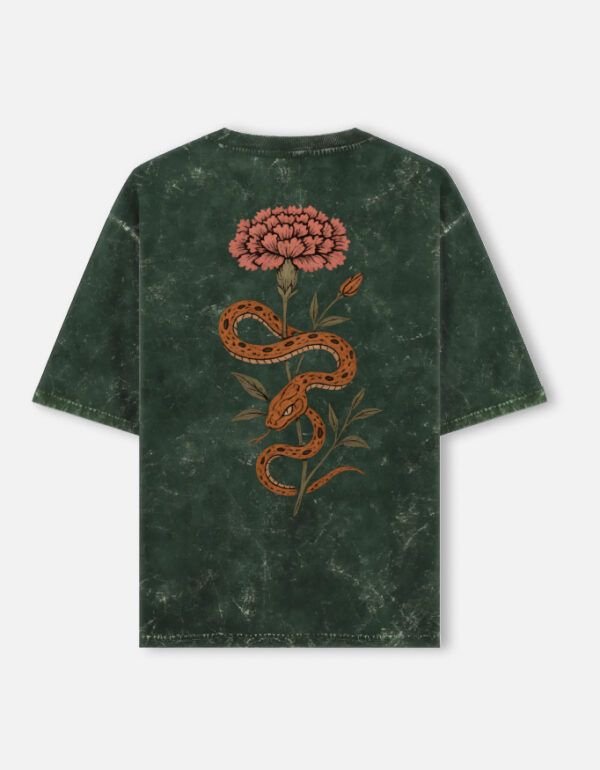 Devil’s Rose-Unisex Acid Washed O.Tee - Image 2