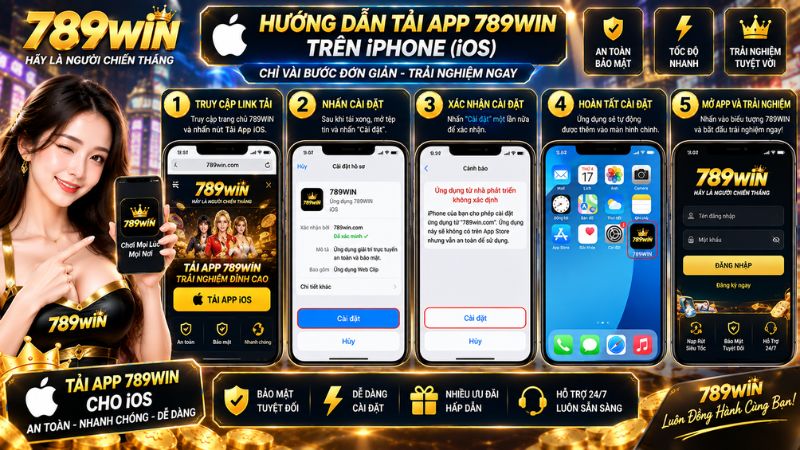Giao diện hướng dẫn tải app 789win trên thiết bị iPhone